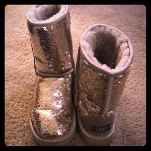 Silver Sparkle Ugg Boots